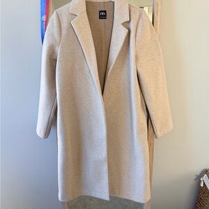Zara Light Brown Wool Coat